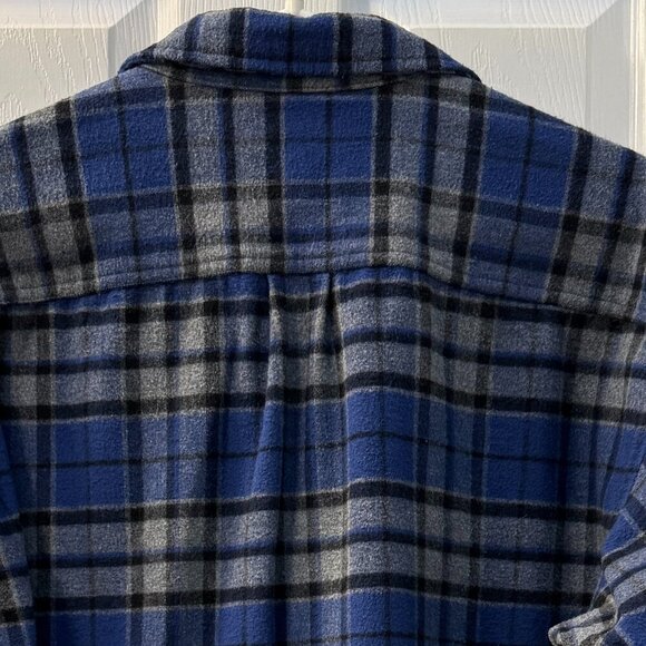 Vintage L.L. Bean Chamois Blue Plaid Flannel Button-Front Shirt Size XL-Reg - Picture 5 of 6